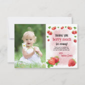 イチゴ1st誕生日パーティーベリースウィート サンキューカード (正面)