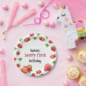 イチゴ1st誕生日パーティーベリースウィート ペーパープレート (パーティー)