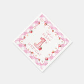 イチゴ1st誕生日パーティーベリーファーストスウィート スタンダードカクテルナプキン (角)