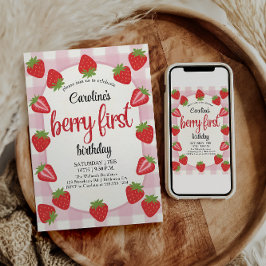 イチゴ1st誕生日パーティーベリー 招待状