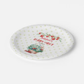 イチゴ1st誕生日パーティー、ベリー最初の女の子 ペーパープレート (アングル)