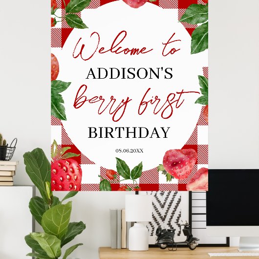 イチゴ1st誕生日ベリースウィート ポスター (ホームオフィス)