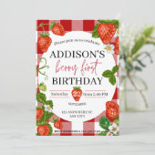 イチゴ1st誕生日ベリースウィート 招待状 (スタンド正面)