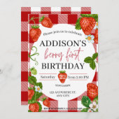 イチゴ1st誕生日ベリースウィート 招待状 (正面/裏面)