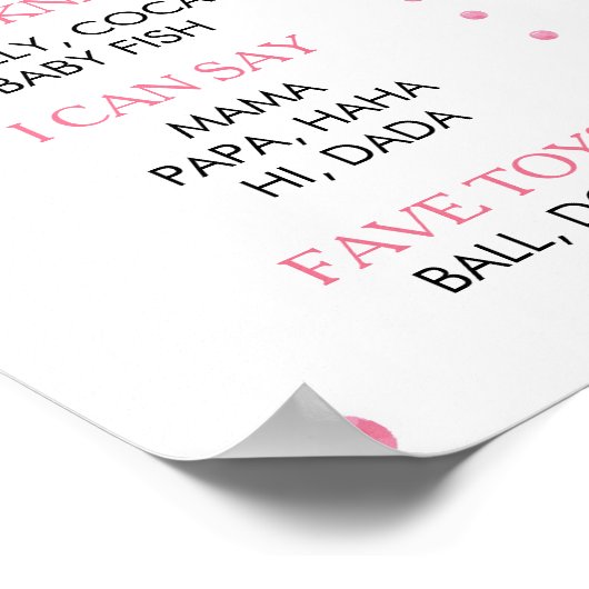 イチゴ1st誕生日マイルストーンのサイン ポスター (角)