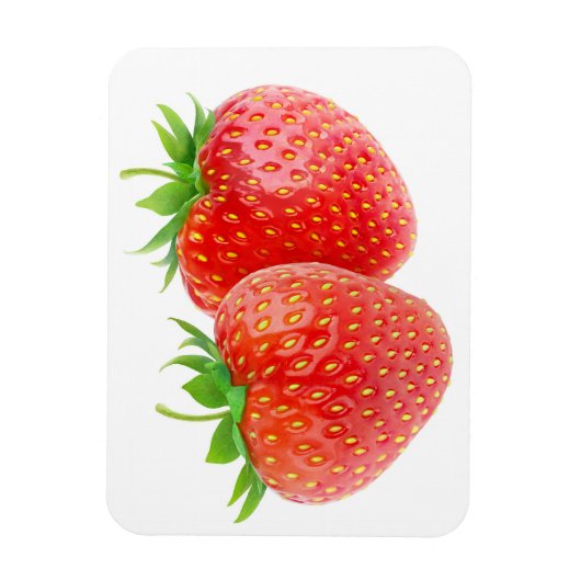 イチゴ2個 マグネット (縦)