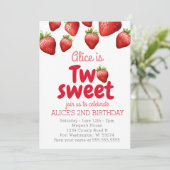 イチゴ2甘い2歳の誕生日 招待状 (スタンド正面)