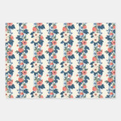 イチゴ2色と無地の色1色 ラッピングペーパーシート (正面2)