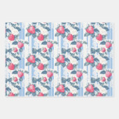 イチゴ2色と無地の色1色 ラッピングペーパーシート (正面2)