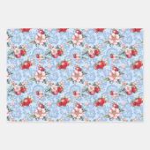 イチゴ2色と無地の色1色 ラッピングペーパーシート (正面2)