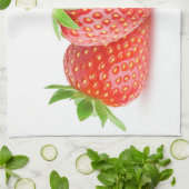 イチゴ3個 キッチンタオル (折り畳み)