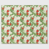 イチゴ，イチゴ，花，果実スタイリッシュ, ラッピングペーパー (フラット)