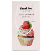 イチゴ カップケーキ スイート デザート ありがとう スモールペーパーバッグ (裏面)