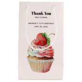 イチゴ カップケーキ スイート デザート ありがとう スモールペーパーバッグ (正面)