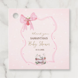 イチゴ，ガチョウ，ボウフレームドット赤ちゃんシャワー フェイバータグ