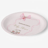 イチゴ,ガチョウ,ボウフレームドット赤ちゃんシャワー ペーパープレート (アングル)