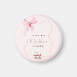 イチゴ，ガチョウ，ボウフレームドット赤ちゃんシャワー マグネット