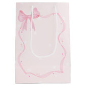 イチゴ，ガチョウ，ボウフレームドット赤ちゃんシャワー ミディアムペーパーバッグ (裏面)