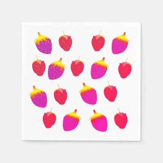イチゴ、ガーデンパーティーカクテルナプキン スタンダードカクテルナプキン (正面)