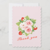 イチゴ《キリスト教》洗礼式や命名式及び第1誕生日 招待状 (裏面)