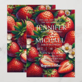 イチゴ クラシック ウェディング 招待状 (正面/裏面)