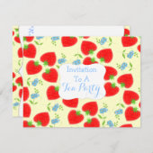 イチゴ&クリームティーパーティーテーマ 招待状 (正面/裏面)