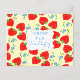 イチゴ&クリームティーパーティーテーマ 招待状