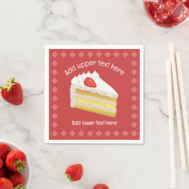 イチゴ&クリームレイヤーケーキ – 独自のイベント/名前 スタンダードカクテルナプキン