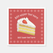 イチゴ&クリームレイヤーケーキ – 独自のイベント/名前 スタンダードカクテルナプキン (正面)