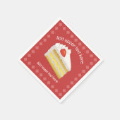 イチゴ&クリームレイヤーケーキ – 独自のイベント/名前 スタンダードカクテルナプキン (角)
