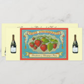 イチゴ&シャンパンパーティー 招待状 (正面/裏面)