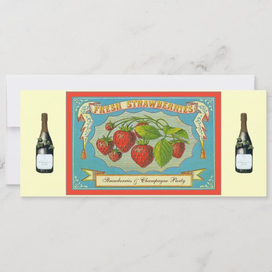 イチゴ&シャンパンパーティー 招待状 (正面)