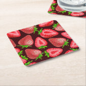イチゴ スクエアペーパーコースター (アングル)