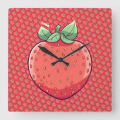 イチゴ スクエア壁時計 (正面)