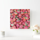 イチゴ スクエア壁時計 (ホーム)