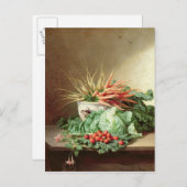 イチゴ、ニンジン、キャベツの静物詩 ポストカード (正面/裏面)