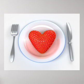 イチゴ – ハート ポスター