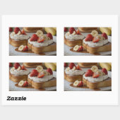 イチゴ&バナナトーストフランスのー 長方形シール (シート)