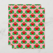 イチゴ – ピンクの背景 (正面/裏面)