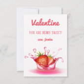 イチゴ フルーツ ベリー スイート バレンタインデー ノートカード (正面)