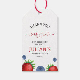 イチゴ&ブルーベリーガールバースデーパーティー夏 ギフトタグ