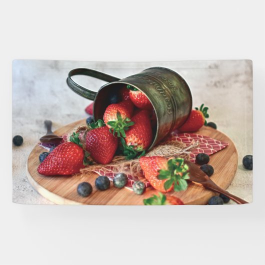 イチゴ・ブルーベリー・フルーツ&スイーツ 横断幕 (横)