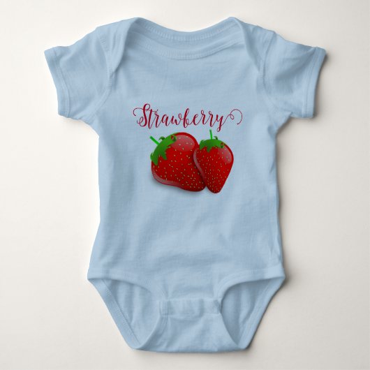 イチゴ ベビーボディスーツ (正面)