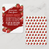 イチゴ、ベリーファースト誕生日配布資料チケット 名刺 (正面/裏面)