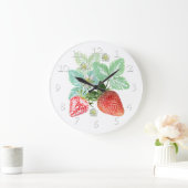 イチゴ、ベリーレッド。 ラージ壁時計 (ホーム)