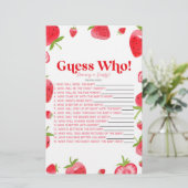 イチゴ・ベリー誰を当てる！赤ちゃんシャワーゲーム 便箋 (スタンド正面)