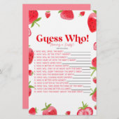 イチゴ・ベリー誰を当てる！赤ちゃんシャワーゲーム 便箋 (正面/裏面)