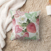 イチゴ、ベリー、赤、新鮮、熟した、甘い、食べ物、 クッション (ブランケット)