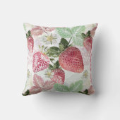 イチゴ、ベリー、赤、新鮮、熟した、甘い、食べ物、 クッション (裏面)