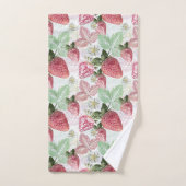 イチゴ、ベリー、赤、新鮮、熟した、甘い、食べ物、 バスタオルセット (ハンドタオル)